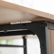 Six Person Drop Leaf Dining Table Brown and Black Space Saving Design by HOMCOM