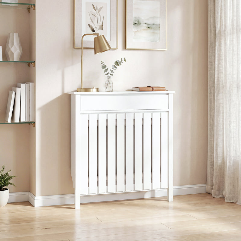 Radiator Cover with Storage Drawer for Hallway Safety and Organisation White Homcom