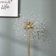 160cm Tall Floor Lamp with Crystallite Dandelion Design and Foot Switch, Silver