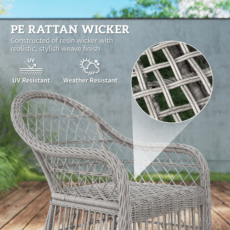 Grey 6 Seater Rattan Patio Dining Set with Cushions and WPC Table