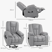 Reclining Massage Armchair with Eight Vibration Points for Relaxation and Comfort Charcoal Grey