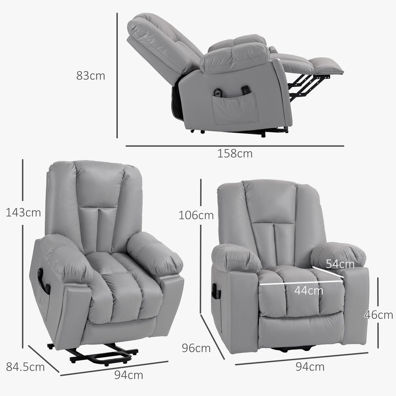 Reclining Massage Armchair with Eight Vibration Points for Relaxation and Comfort Charcoal Grey
