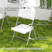 Set of Four Foldable Outdoor Chairs in White Lightweight and Compact by Outsunny
