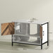 Cream White Under Sink Bathroom Cabinet with Herringbone Doors by HOMCOM
