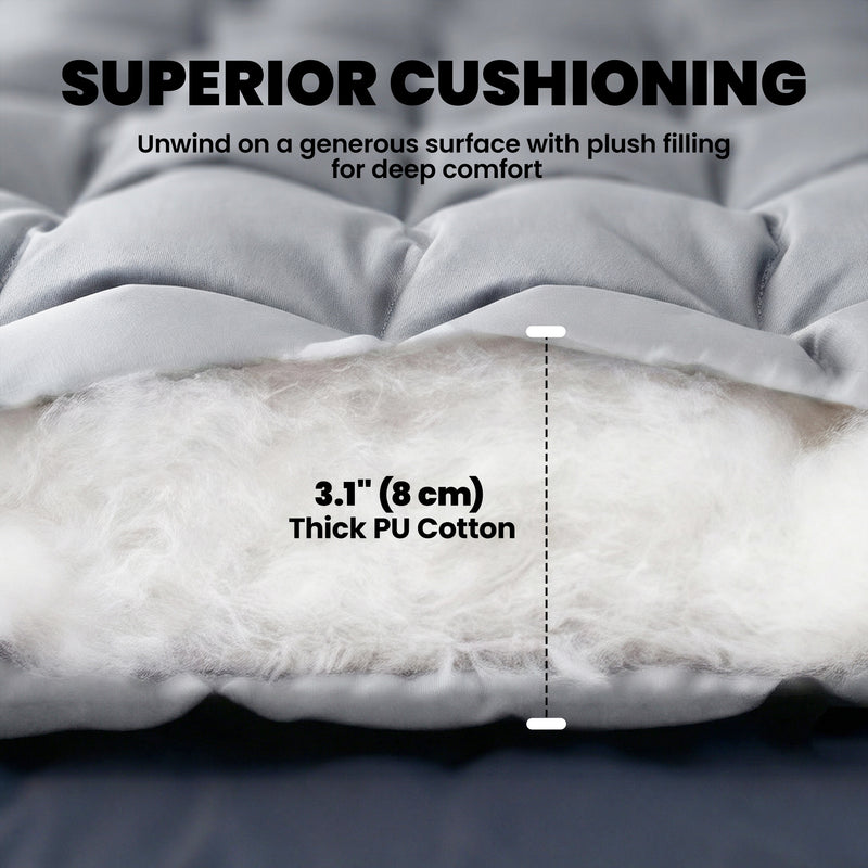 Camping Mat with Thick Foam for Warm Comfortable Sleep Outdoors Light Grey