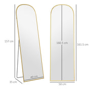 Gold Full Length Standing Mirror with Aluminium Frame Ideal for Bedroom or Dressing Room
