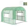 3x3m Walk In Polytunnel Greenhouse Green Weather-Resistant Grow Tent by Outsunny