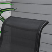 Black Outdoor Glider Rocking Chair with Metal Frame for Relaxing in the Garden