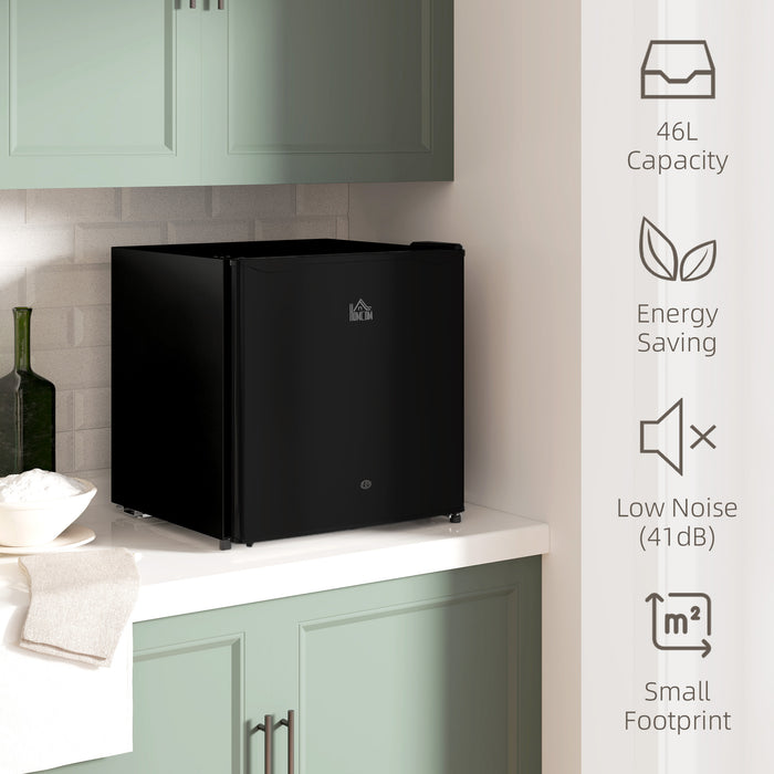 46 Litre Lockable Countertop Fridge in Black by HOMCOM