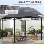 Grey 3x3m Garden Gazebo with Steel Frame and Sunshade Canopy by Outsunny