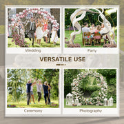 Metal Wedding Arch for Garden or Home Events with Stable Frame Gold AOSOM
