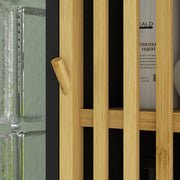 Tall Bathroom Storage Cabinet With Shelves And Cut Out Design For Towels