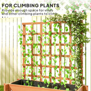 3 Tier Wooden Garden Planter with Trellis for Climbing Plants 95x95x110cm Brown by Outsunny