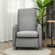 Grey Fabric Push Back Recliner Armchair With High Back and Leg Rest by HOMCOM