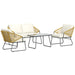 4 Piece Contemporary Rattan Garden Sofa Set With Coffee Table by Outsunny