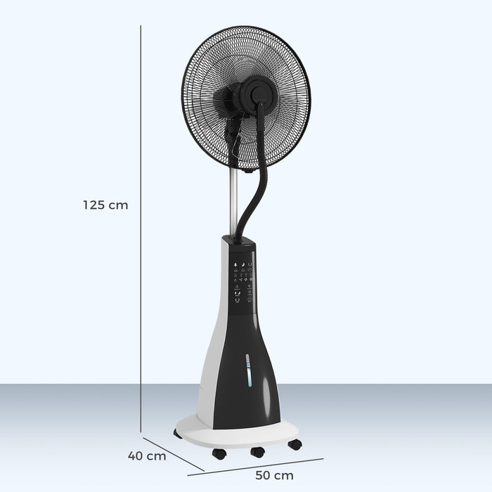 Pedestal Misting Fan with Water Spray 3 Speeds Tilt Head Oscillating