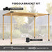 DIY Pergola Kit with 3-Way Corner Brackets and Post Base for 4x4 Timber Includes Screws by Outsunny