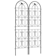 Garden Trellis Set of 2 for Climbing Plant Support and Privacy Screen Black Outsunny