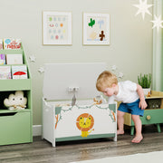 Kids Toy Storage Box With Lid and Safety Hinges Ideal for Bedroom or Playroom Green  60x37x39 cm