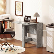 Folding Dining Table for Small Spaces with Flexible Console Design Grey AOSOM