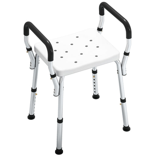 Adjustable Aluminium Bath Seat with Non Slip Legs for Elderly and Disabled, White