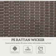 2 Piece Foldable Outdoor Dining Chairs with Armrests and High Backrest for Garden and Camping Brown Rattan by Outsunny