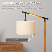 Metal Floor Lamp with Rotating Shade and LED Bulb for Living Room or Bedroom, Brown