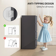 Modern 4 Drawer Chest of Drawers With High Gloss Finish For Bedroom Storage Grey AOSOM