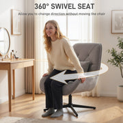 Accent Chair with High Back and Swivel Base for Everyday Comfort Light Grey AOSOM