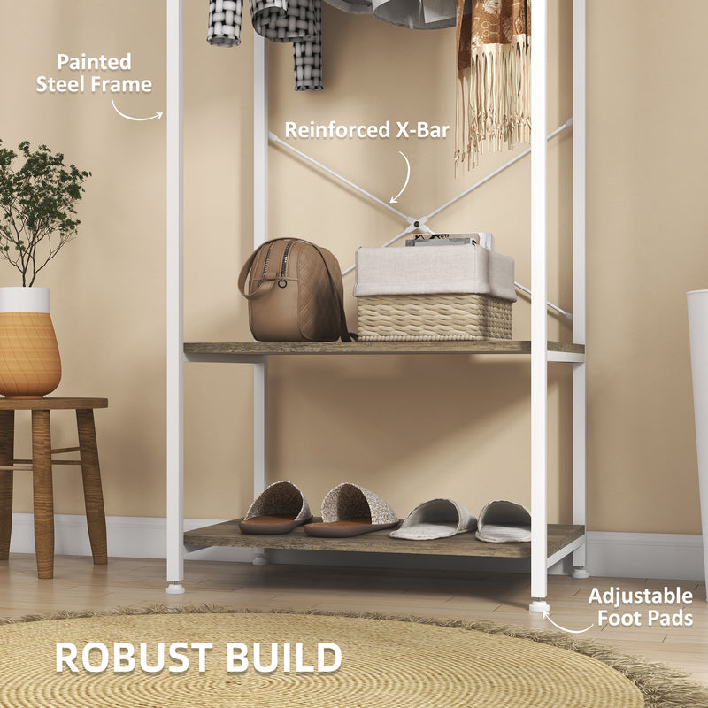 Hallway Coat Rack With Shoe Storage Bench and Hooks Ideal for Entryway Organisation Grey