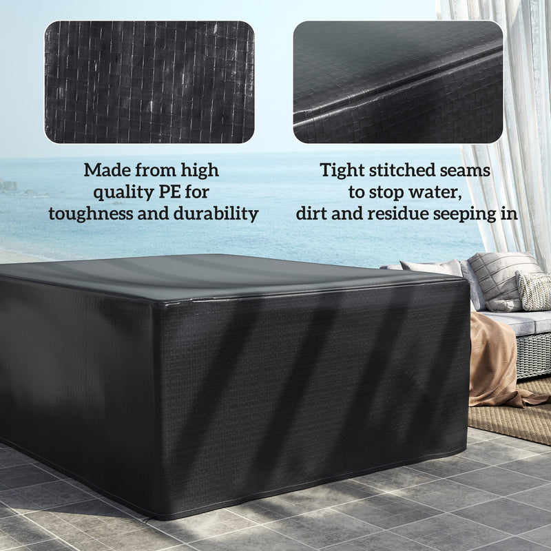 Black Waterproof Garden Furniture Cover Large Anti-UV Patio Set Protector 235x190x90cm by Outsunny