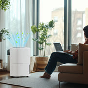 White 20L Dehumidifier with Touch Control for Home and Office by HOMCOM