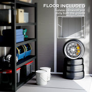 6 x 5ft Garden Shed Plastic Storage with Window, Floor, Lockable Doors, and Vents Dark Grey by Outsunny