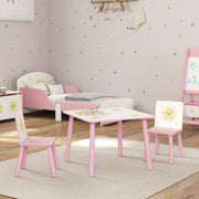 3 Piece Kids Table and Chair Set for Bedroom or Playroom with Storage Feature, Pink