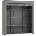 Fabric Wardrobe with Hanging Rail and 10 Shelves for Easy Bedroom Storage