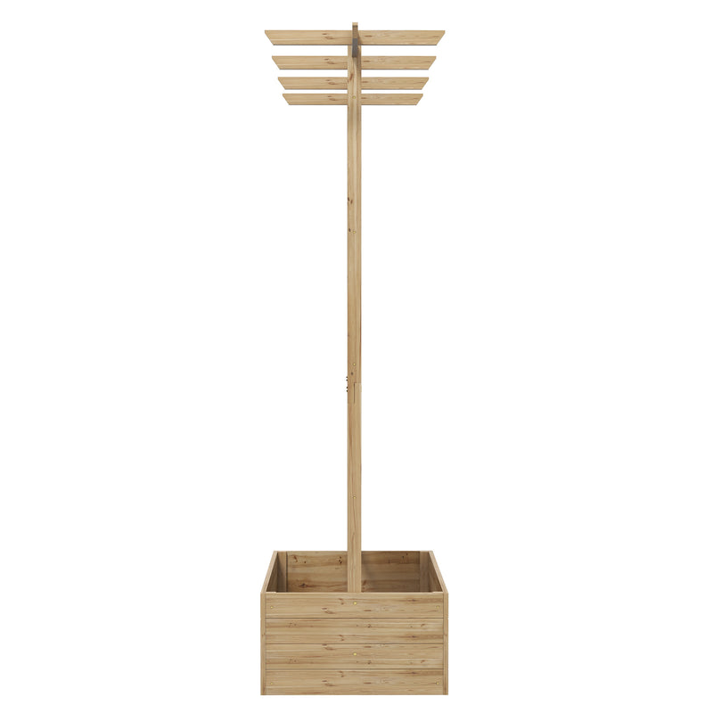 Wooden Raised Garden Bed With Trellis For Growing Vegetables Herbs And Flowers Outdoors