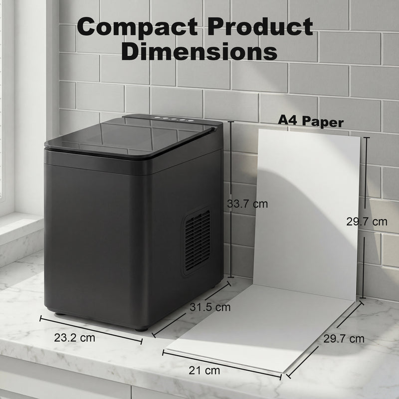Ice Maker for Quick Chilled Drinks with 2 Ice Sizes and Touchscreen Control Black Homcom