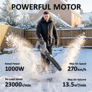 Cordless Leaf Blower for Quiet Garden and Patio Cleaning Lightweight Light Grey AOSOM