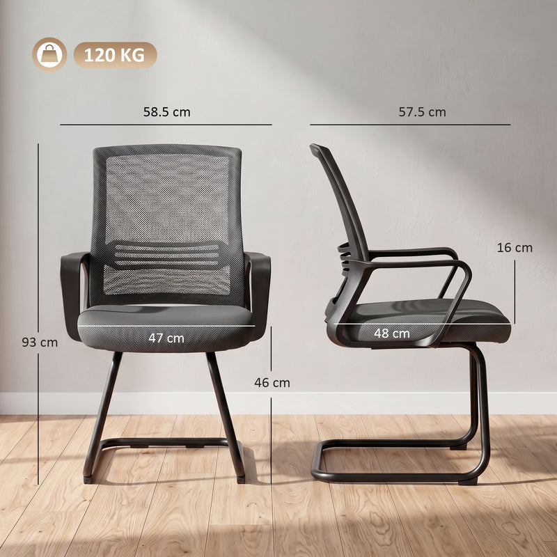 Mesh Desk Chair with Ergonomic Backrest for Comfortable Home Working Dark Grey