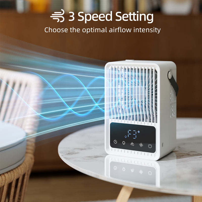 Desk Fan and Humidifier for Cool Comfortable Workspace with Touch Controls Black AOSOM