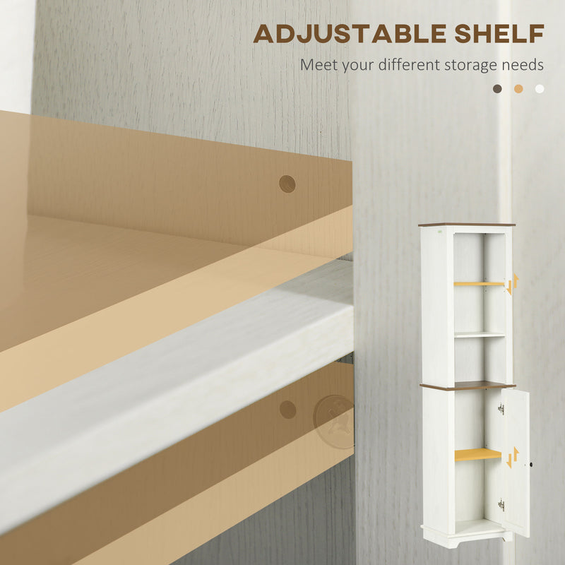 2 Piece Bathroom Furniture Set Tall Cabinet and Under Sink Cupboard Ash Wood Effect by kleankin AOSOM