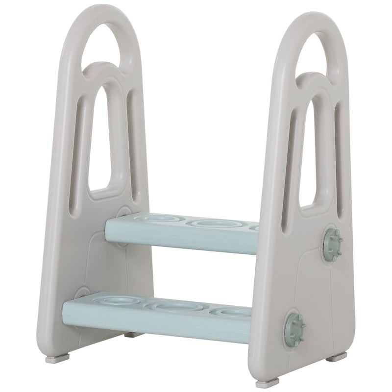 Blue and Grey Toddler Step Stool Ladder for Kitchen Sink Toilet and Potty Training Use