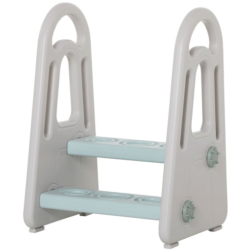 Blue and Grey Toddler Step Stool Ladder for Kitchen Sink Toilet and Potty Training Use