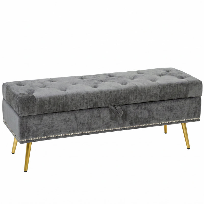 Ottoman storage bench - Grey