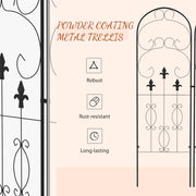 Set of 2 Metal Garden Trellises Scroll Design Supports Climbing Plants and Outdoor Vines