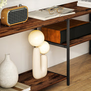 Industrial TV Stand for TVs up to 55 Inches with Storage Shelves for Living Room Use