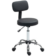 Black Swivel Salon Stool with 360° Rotating Seat and Adjustable Height by HOMCOM