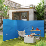 4 Pole Camping Windbreak With Steel Frame and Carry Bag For Beach or Caravan Use Blue AOSOM