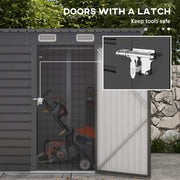 Grey 4x6ft Galvanised Metal Garden Shed With Locking Door by Outsunny