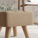 Brown Linen Look Square Padded Footstool Ottoman for Living Room by HOMCOM